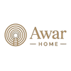 Awar Home logo in a warm metallic gold tone on a plain white background, featuring concentric circular lines and the words 'Awar HOME'.